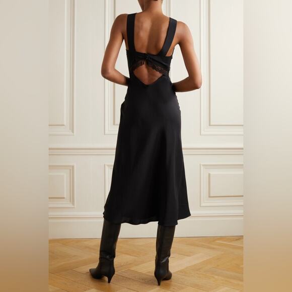 Reformation Provence Silk Lace Cut Out Open Back Midi Maxi Dress Black - Picture 7 of 16